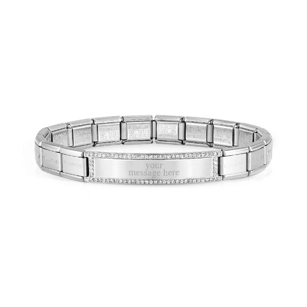 Nomination Bracciale Trendsetter Placca in Acciaio e Pietre Prezzo Ridotto