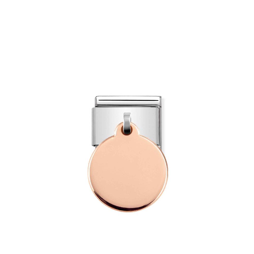 Nomination Link Composable Classic con Tondo Pendente in Oro rosa