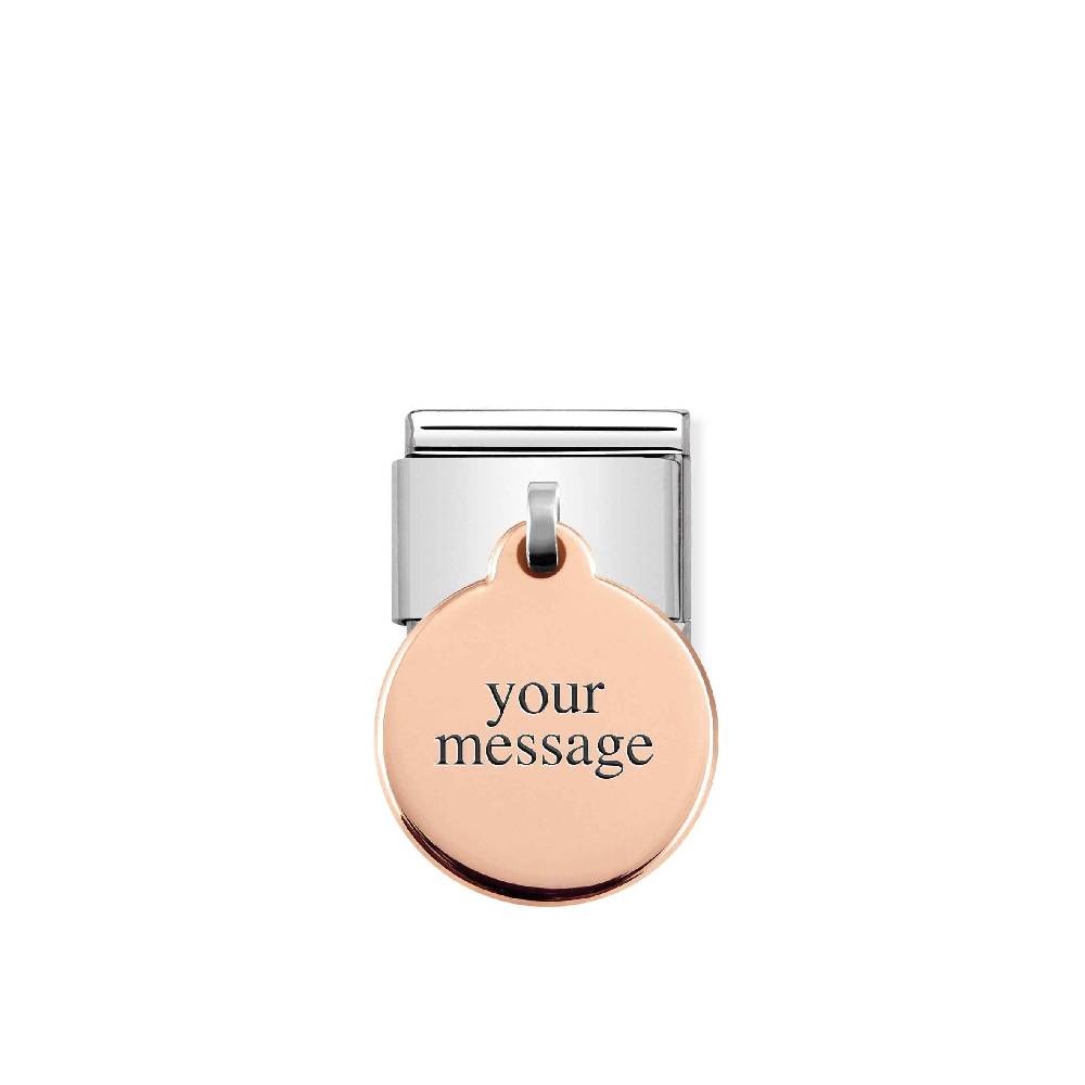 Nomination Link Composable Classic con Tondo Pendente in Oro rosa Latest stili