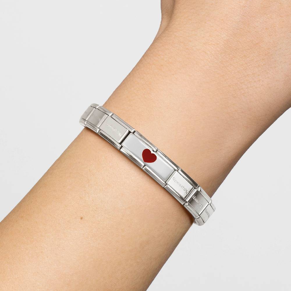 Nomination Doppio Link Composable Classic con Cuore Rosso Super sconto