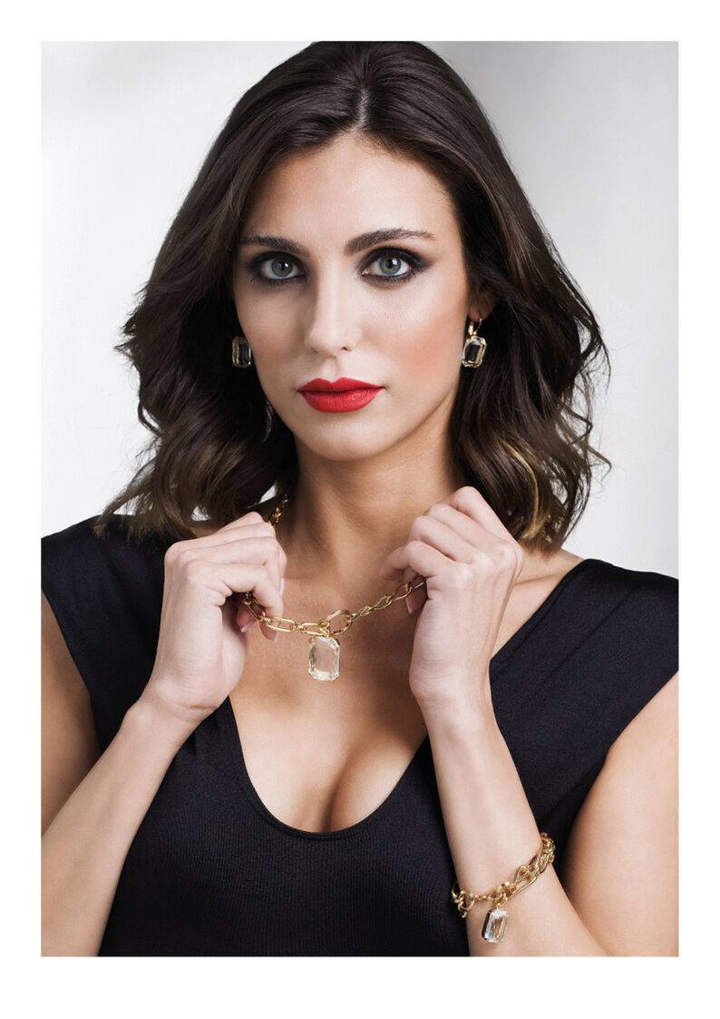 Ottaviani Collana dorata con cristallo Moda