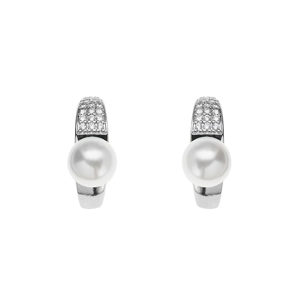 Ottaviani Orecchini rodiati con cubic zirconia e perle Novità