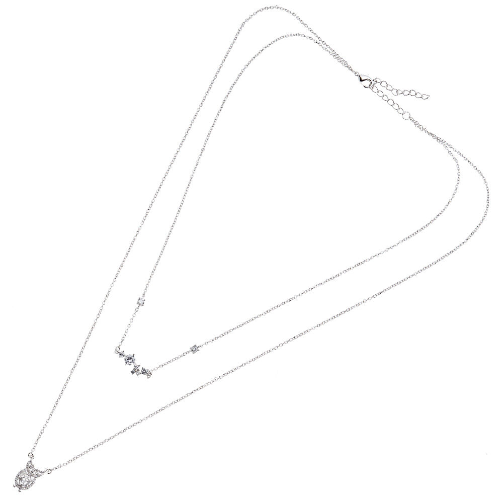 Ottaviani Collana doppio filo rodiata con cubic zirconia Qualità Garantita