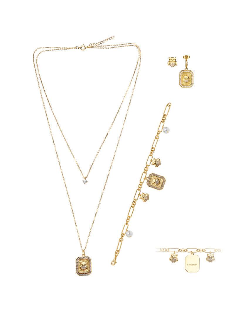 Ottaviani Collana doppio filo dorata con cubic zirconia Consegna Veloce