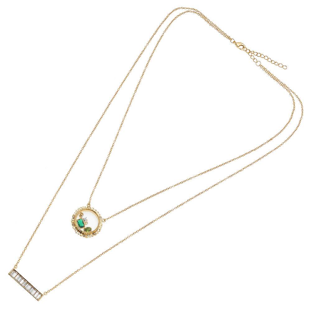 Ottaviani Collana doppio filo dorata con cubic zirconia Shopping Online