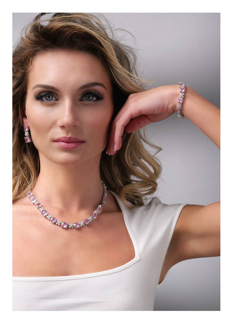Ottaviani Collana rodiata con cubic zirconia In Vendita