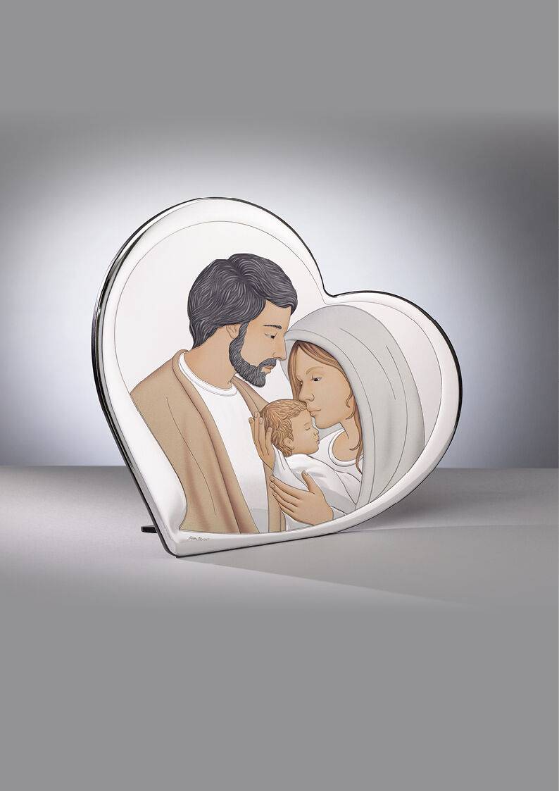 Ottaviani Icona cuore sacra famiglia 15,5x14 colorata Pezzi Unici