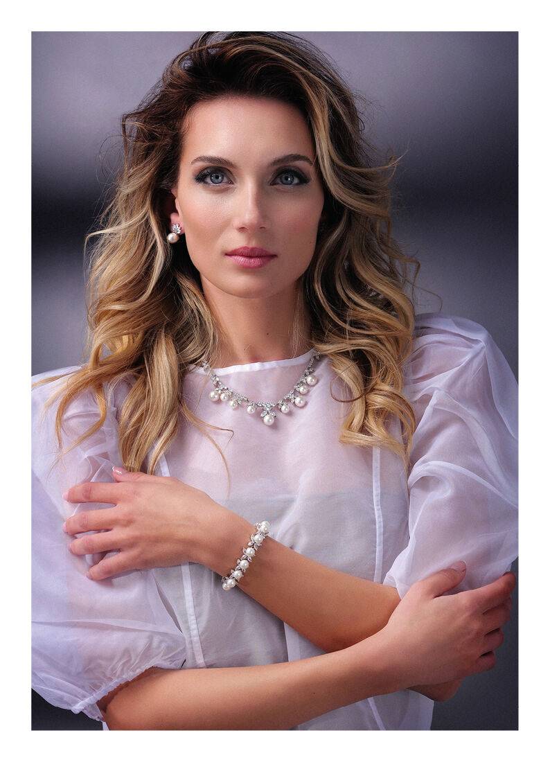 Ottaviani Collana rodiata con cubic zirconia e perle Hotsell