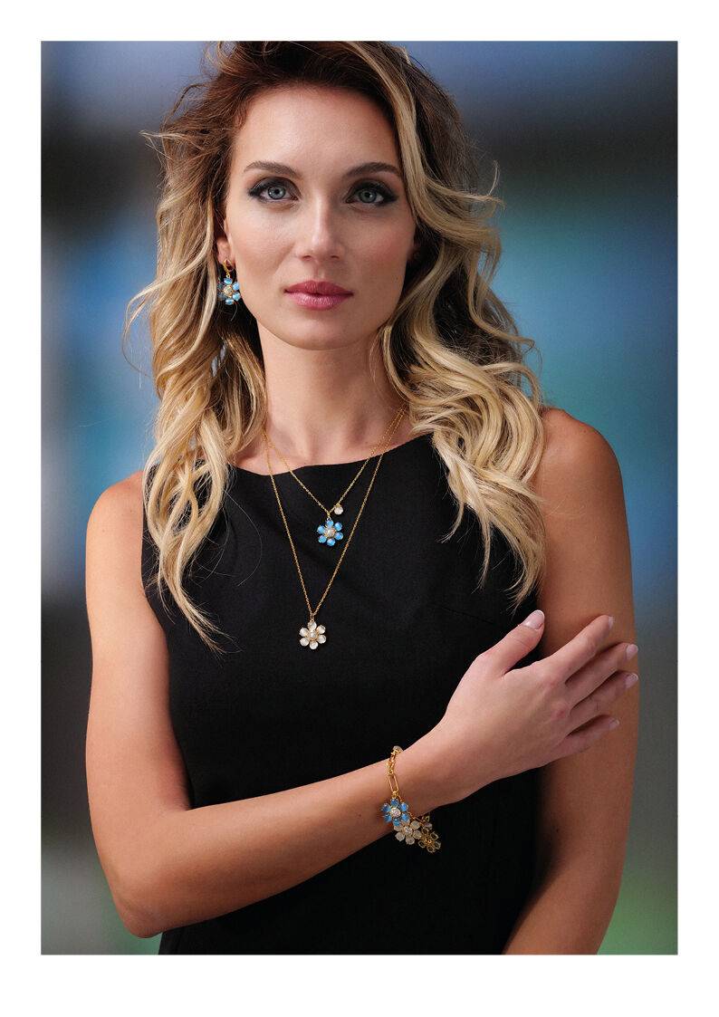 Ottaviani Bracciale dorato con cubic zirconia e resina Vendita Economica