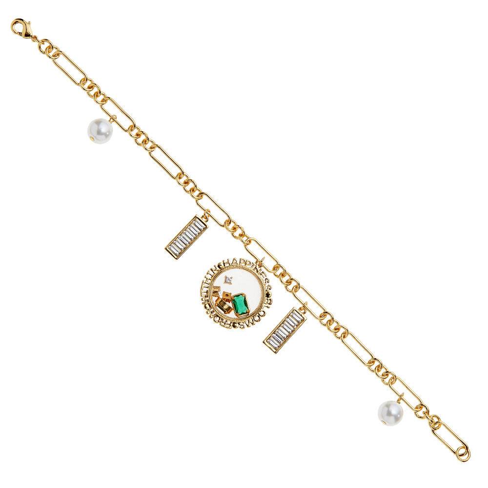 Ottaviani Bracciale dorato con cubic zirconia e perle Negozio