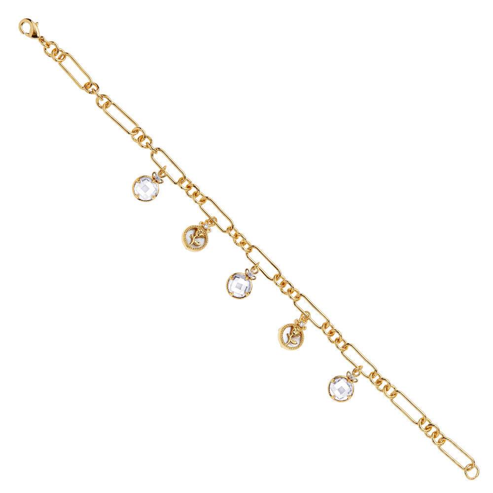Ottaviani Bracciale dorato con cubic zirconia e m.perla In Saldo