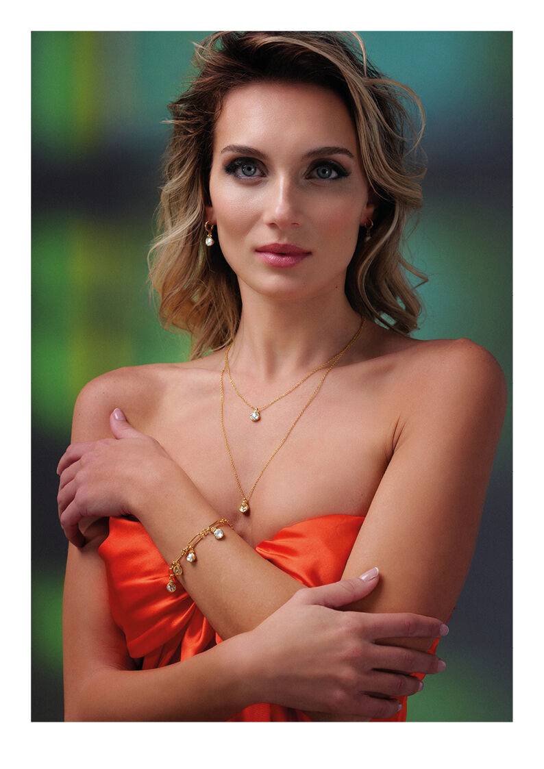 Ottaviani Bracciale dorato con cubic zirconia e m.perla In Saldo