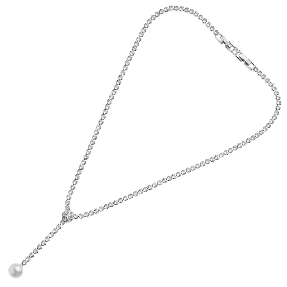 Ottaviani Collana rodiata con cubic zirconia e perla 2025