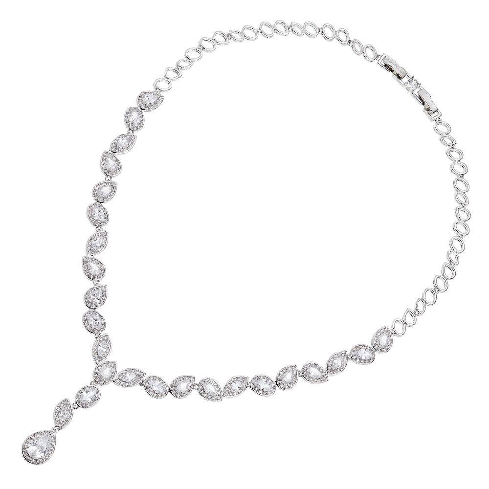 Ottaviani Collana rodiata con cubic zirconia Italy