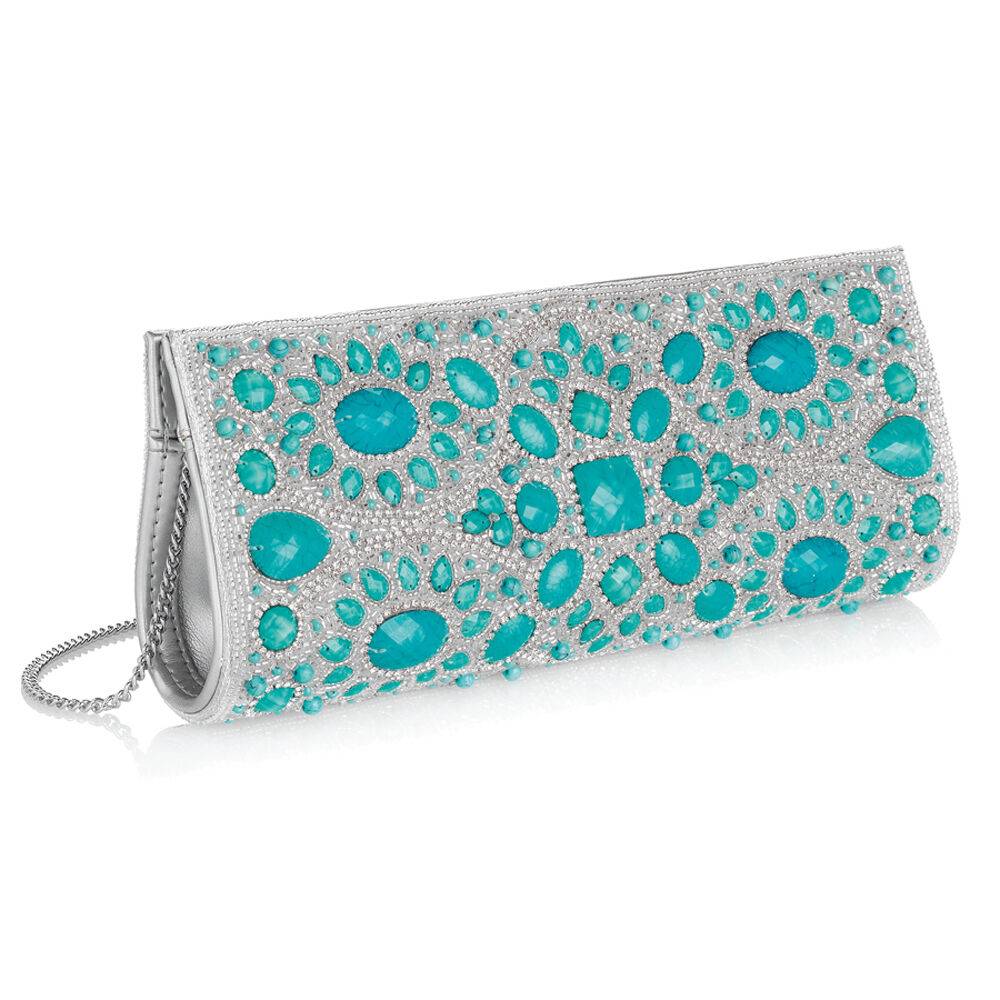 Ottaviani Clutch con strass e pietre In Linea