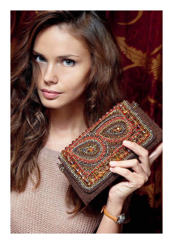 Ottaviani Clutch con strass e perline Qualità