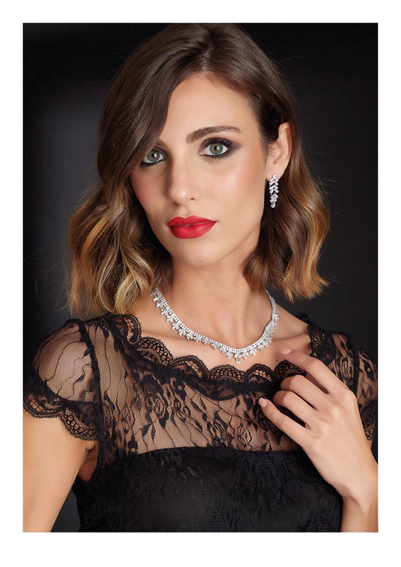 Ottaviani Collana rodiata con cubic zirconia Consegna Veloce