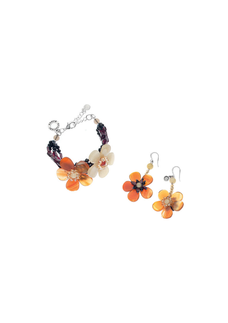 Ottaviani Bracciale con agata,granata e cristalli Pezzi Unici