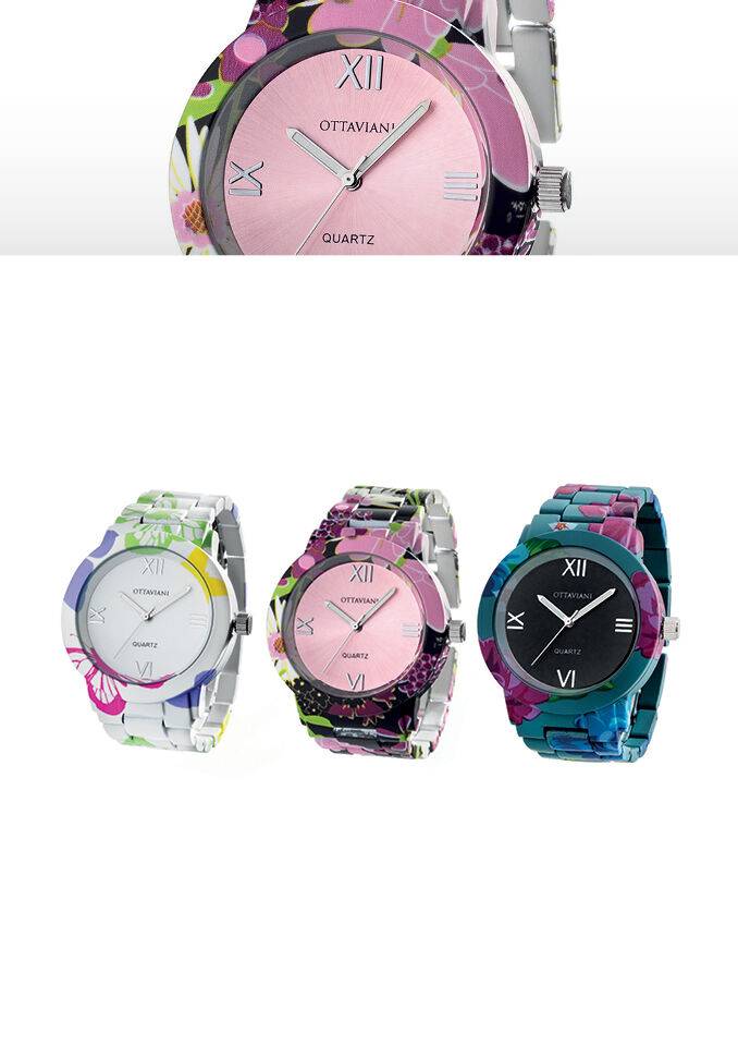 Ottaviani Quarzo bianco c/bracciale bianco motivo farfal Affare Del Giorno