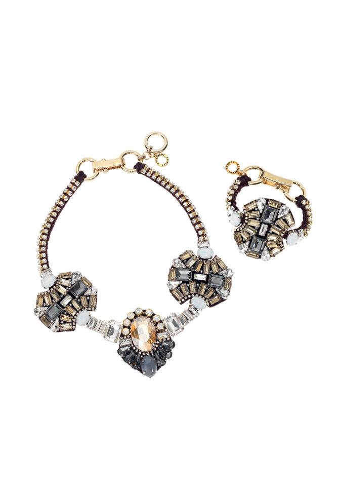 Ottaviani Collana con cristalli,strass e perline Presa