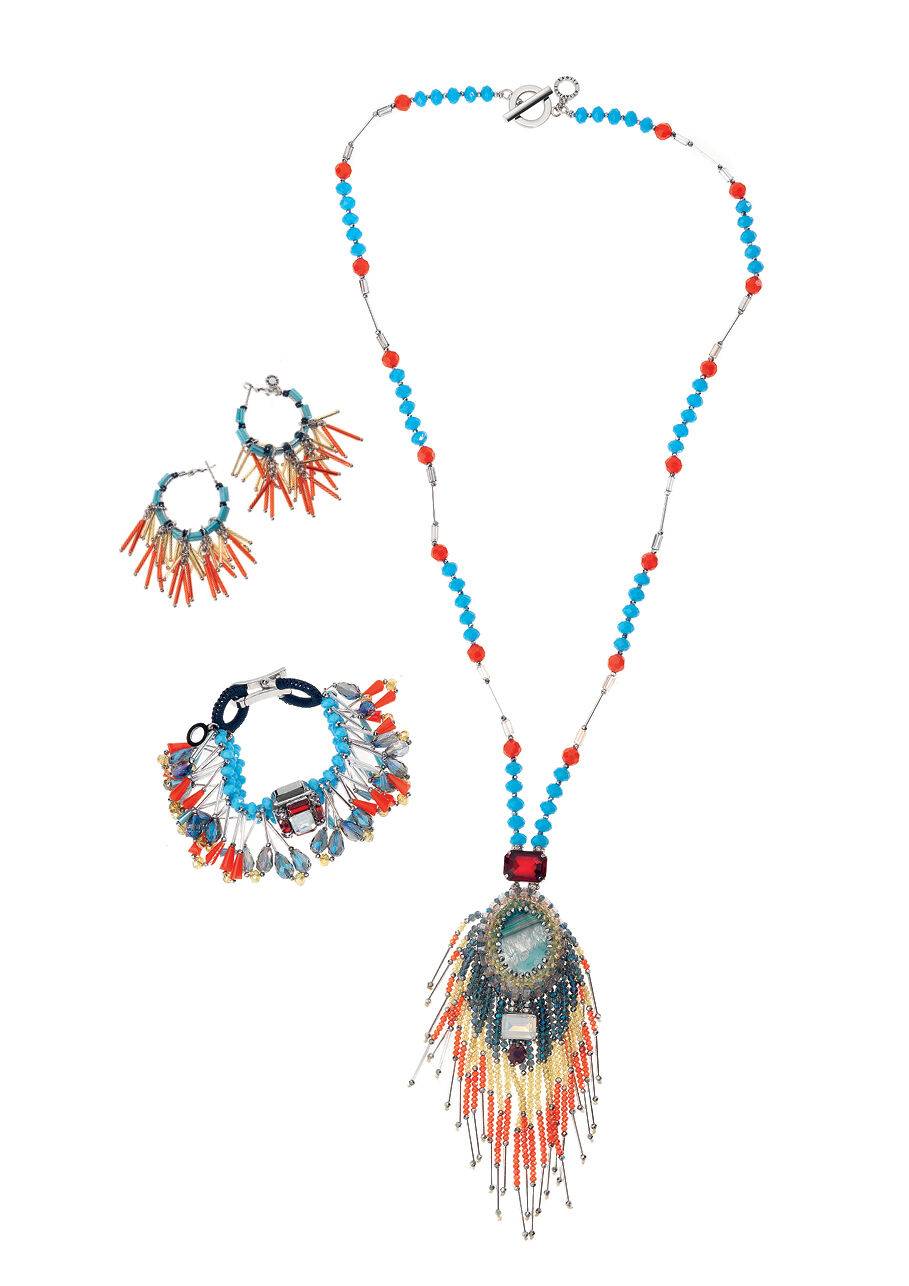 Ottaviani Collana con cristalli,strass e perline Sconto