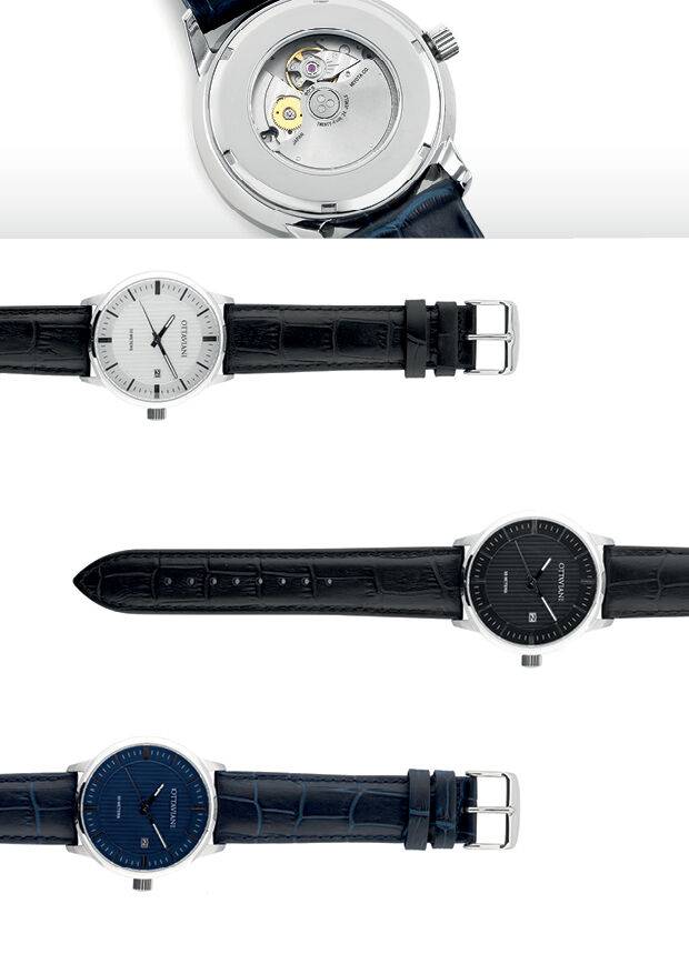 Ottaviani Automatico quadrante blu e pelle blu In Vendita