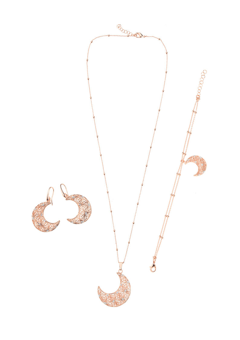 Ottaviani Collana in bronzo rod.c/glitter argento In Linea