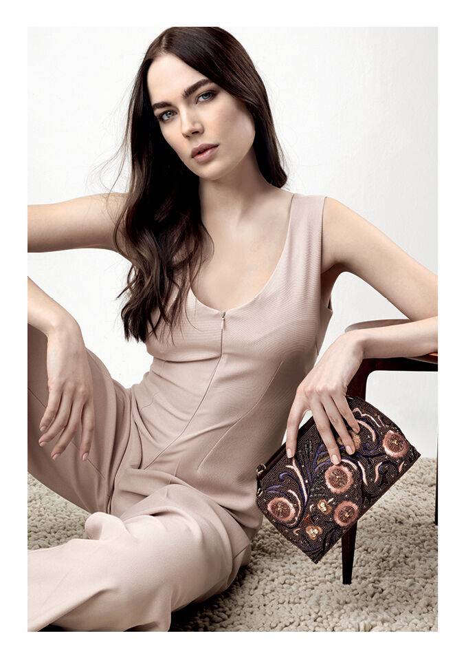 Ottaviani Clutch con ricami,cristalli,perline e strass Economico