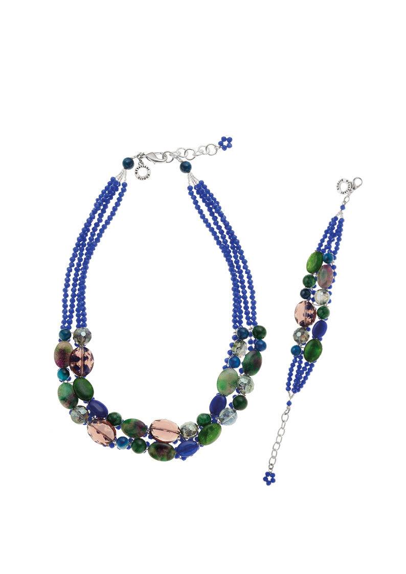 Ottaviani Collana con agata e cristalli In Vendita
