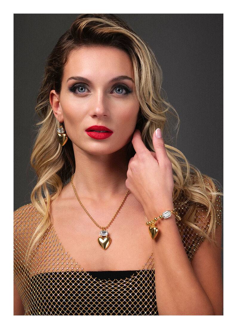 Ottaviani Bracciale dorato con cristallo Vendita Calda