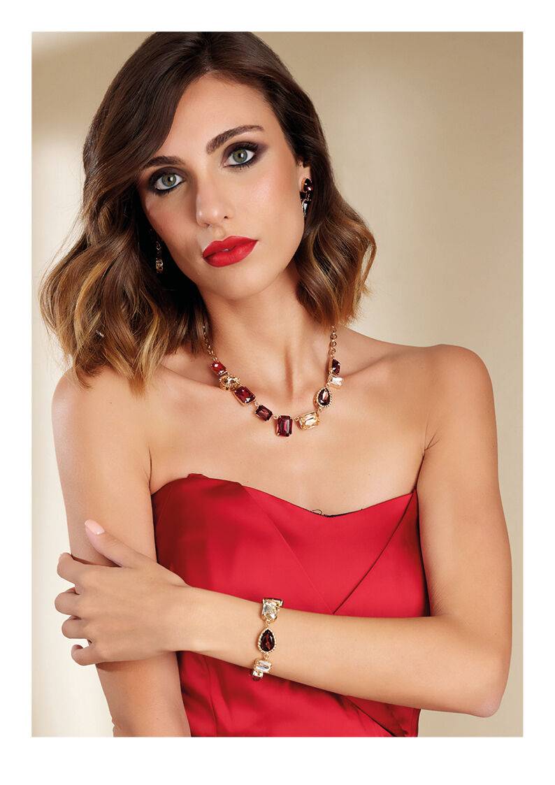 Ottaviani Collana dorata con cristalli Spedizione Gratuita