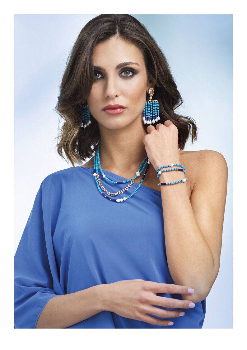 Ottaviani Bracciale dorato con perline e perle Nuova