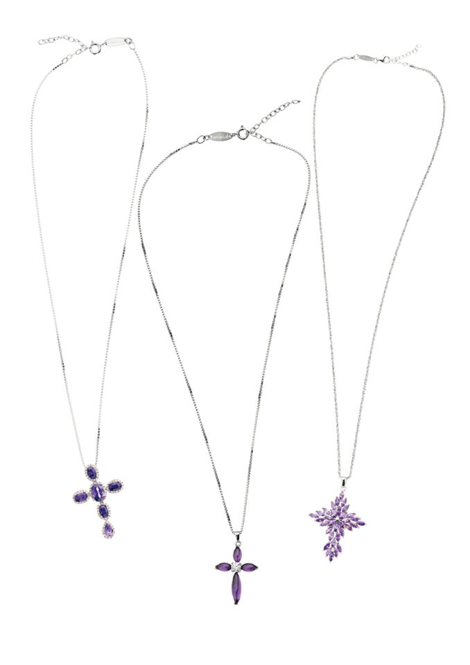 Ottaviani Collana arg. "croce viola" Italia
