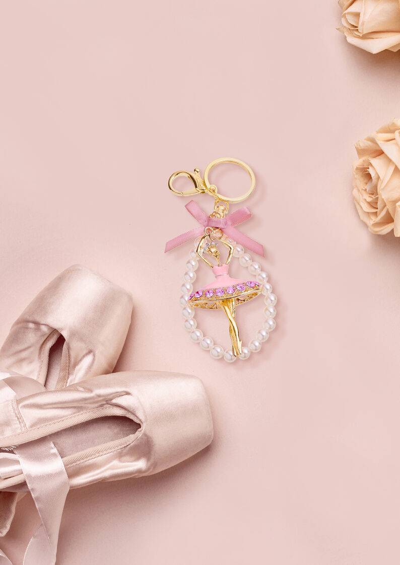 Ottaviani Portachiavi dorato con strass smalti perline f Presa