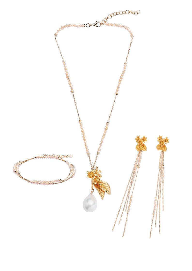 Ottaviani Collana dorata con perle di fiume e perla bijo Flash Sale