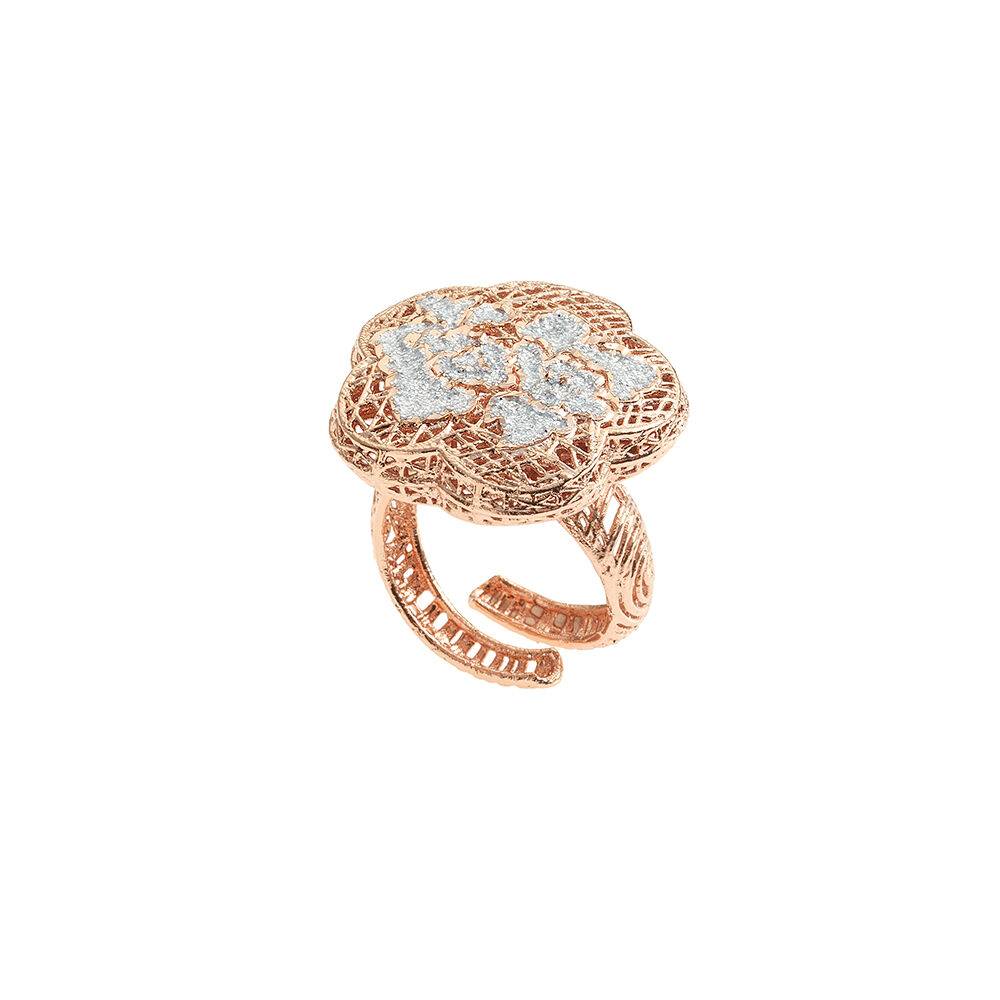 Ottaviani Anello in bronzo con glitter argento Offerta San Valentino