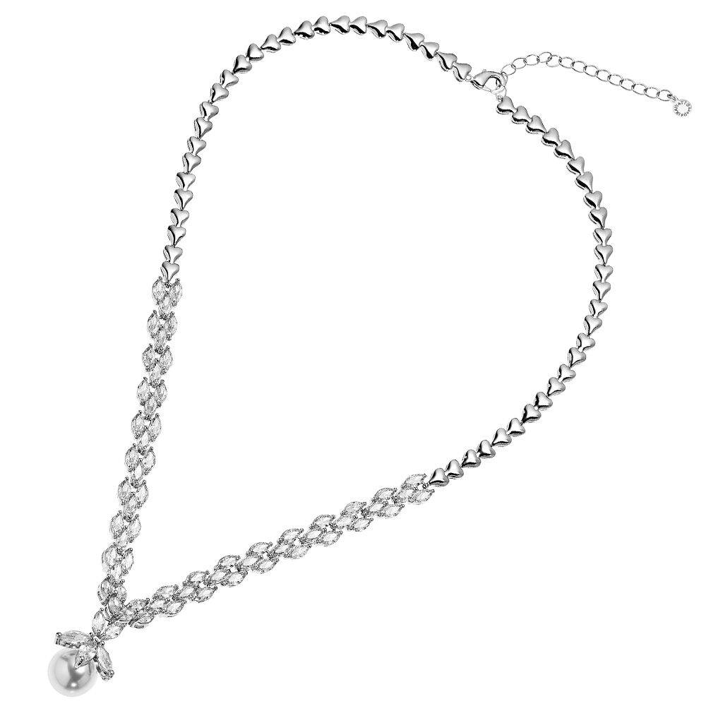 Ottaviani Collana con cubic zirconia e perla Vendita calda