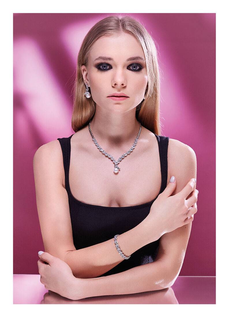 Ottaviani Collana con cubic zirconia e perla Vendita calda