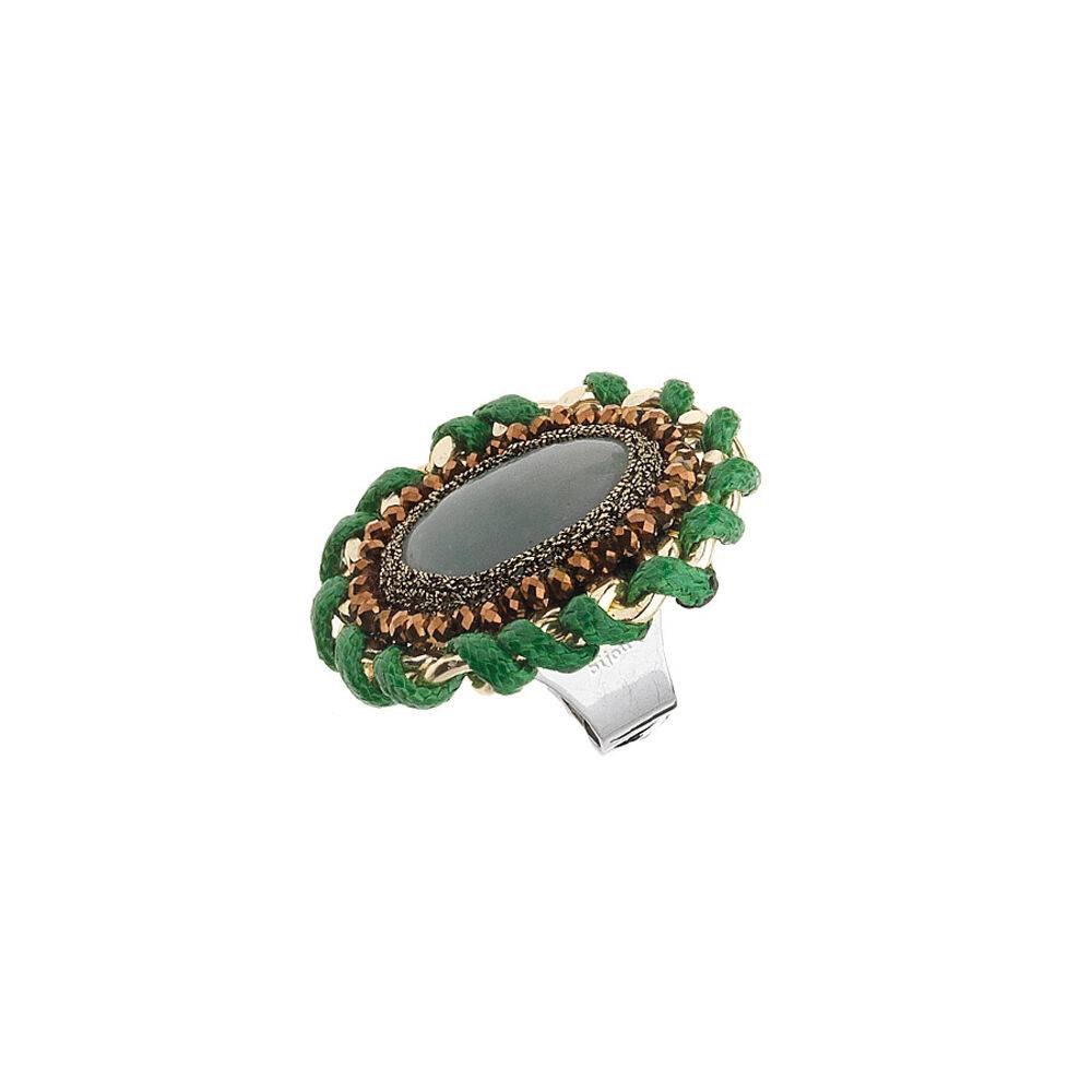 Ottaviani Anello con amazonite,cristalli e perline Qualità