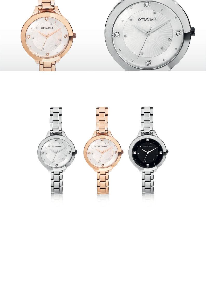 Ottaviani Quarzo acciaio nero swarovski Fino Al -60%