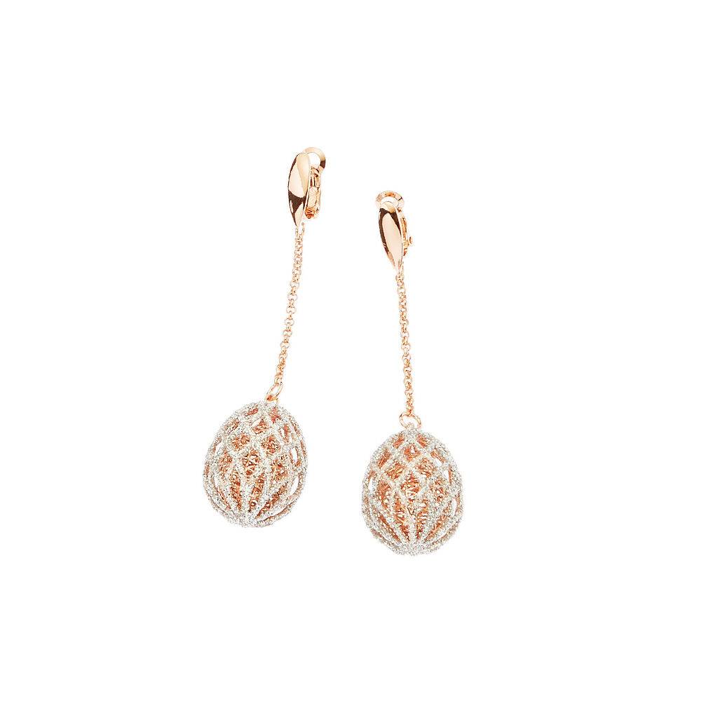 Ottaviani Orecchini in bronzo con glitter argento Sottocosto