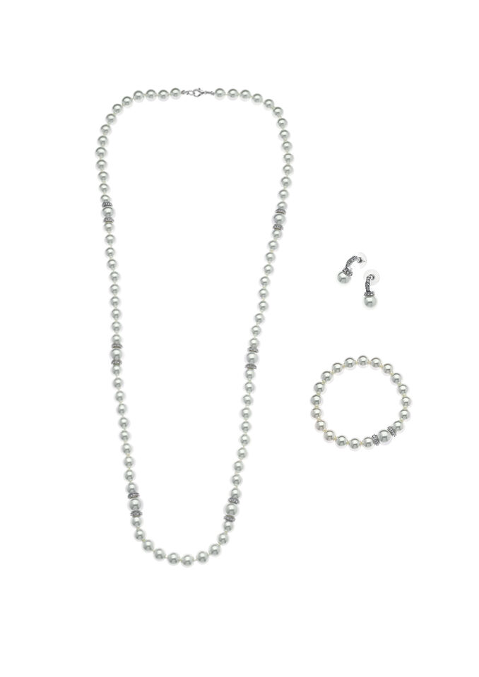 Ottaviani Orecchini con perle di vetro e strass Moda