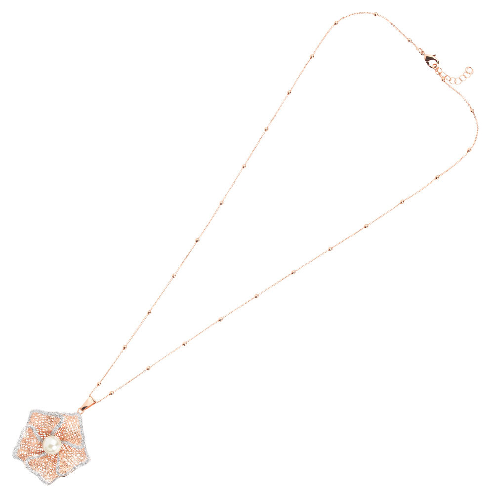Ottaviani Collana in bronzo c/glitter argento e perla Flash Sale