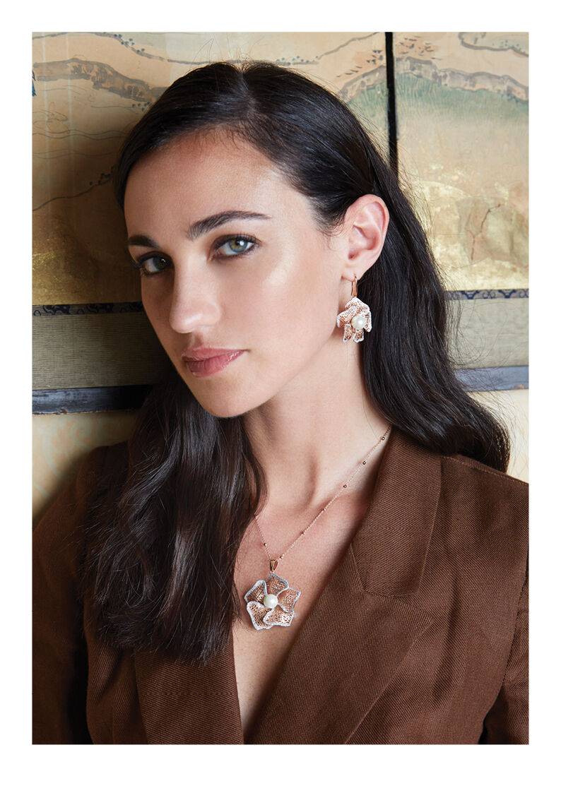 Ottaviani Collana in bronzo c/glitter argento e perla Flash Sale