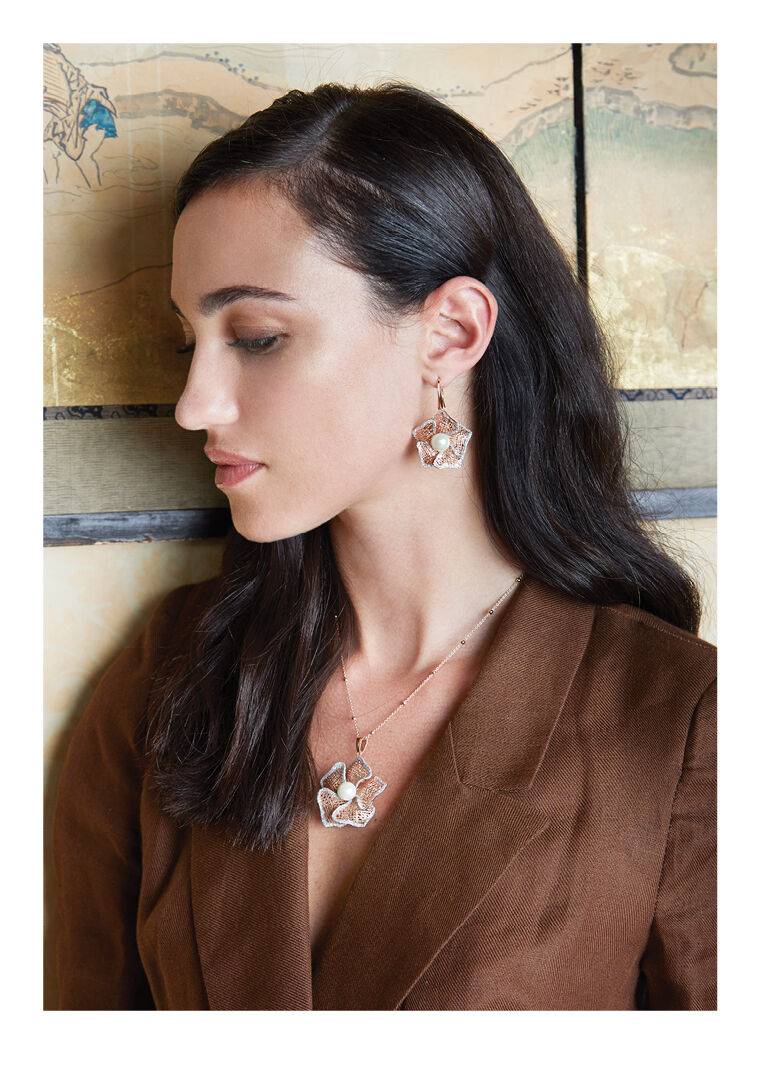Ottaviani Collana in bronzo c/glitter argento e perla Flash Sale