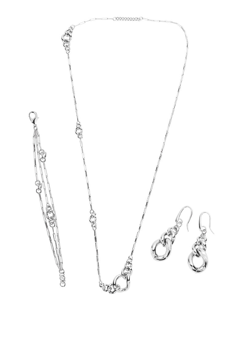 Ottaviani Collana in argento rodiato Nuova