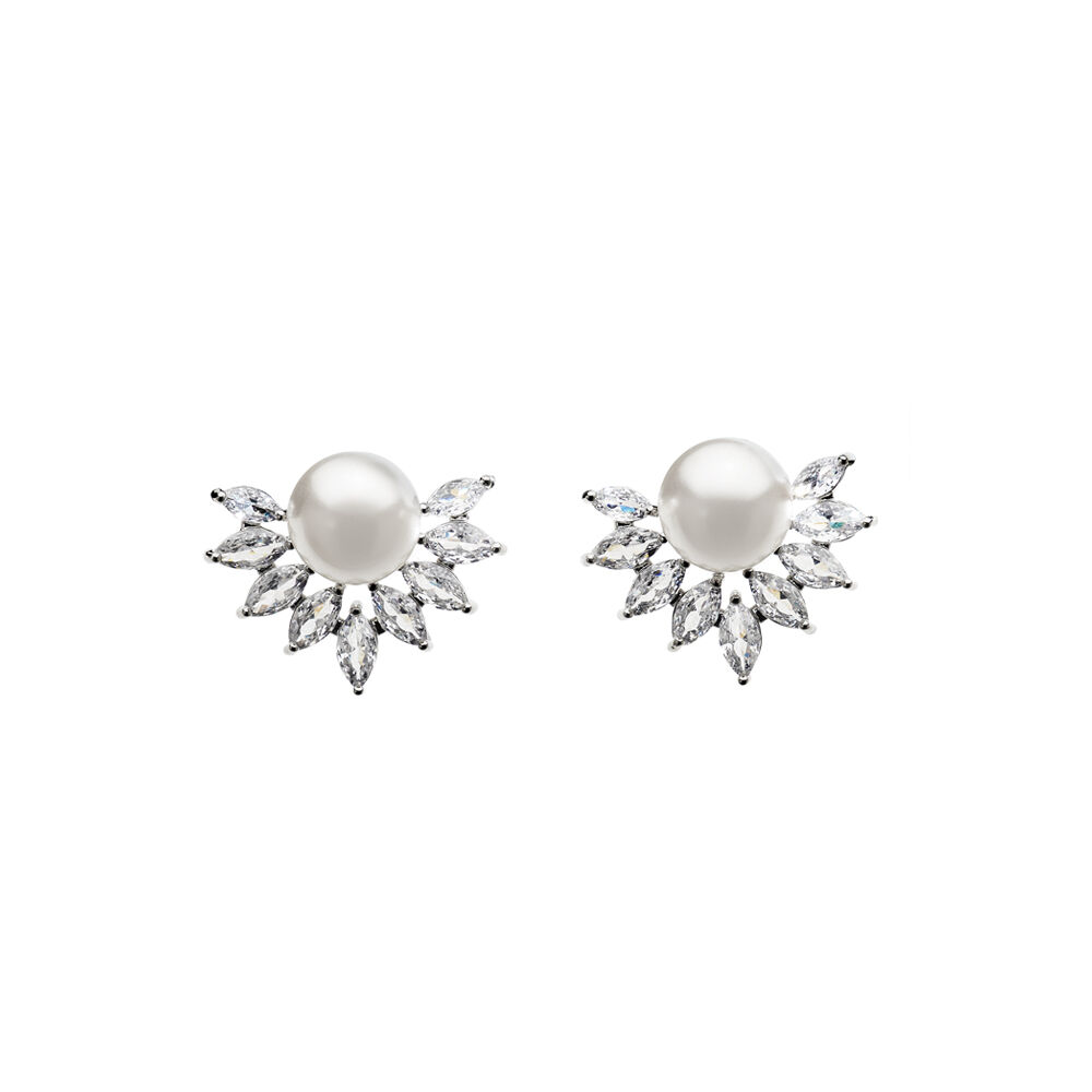 Ottaviani Orecchini con cubic zirconia e perle Negozio online di fabbrica