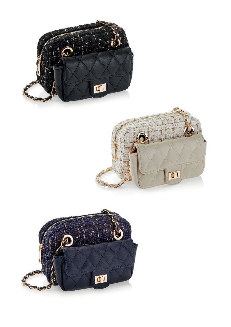 Ottaviani Borsa in tessuto boucle' ed ecopelle In vendita