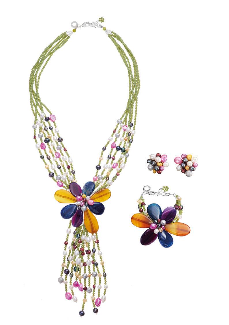 Ottaviani Bracciale con agata e perle Nuovo
