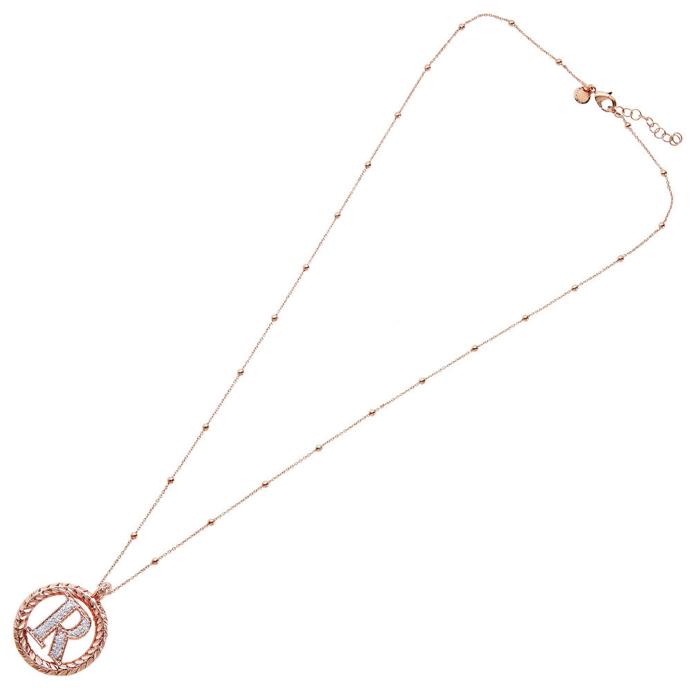 Ottaviani Collana in bronzo oro rosa con glitter argento Grande vendita